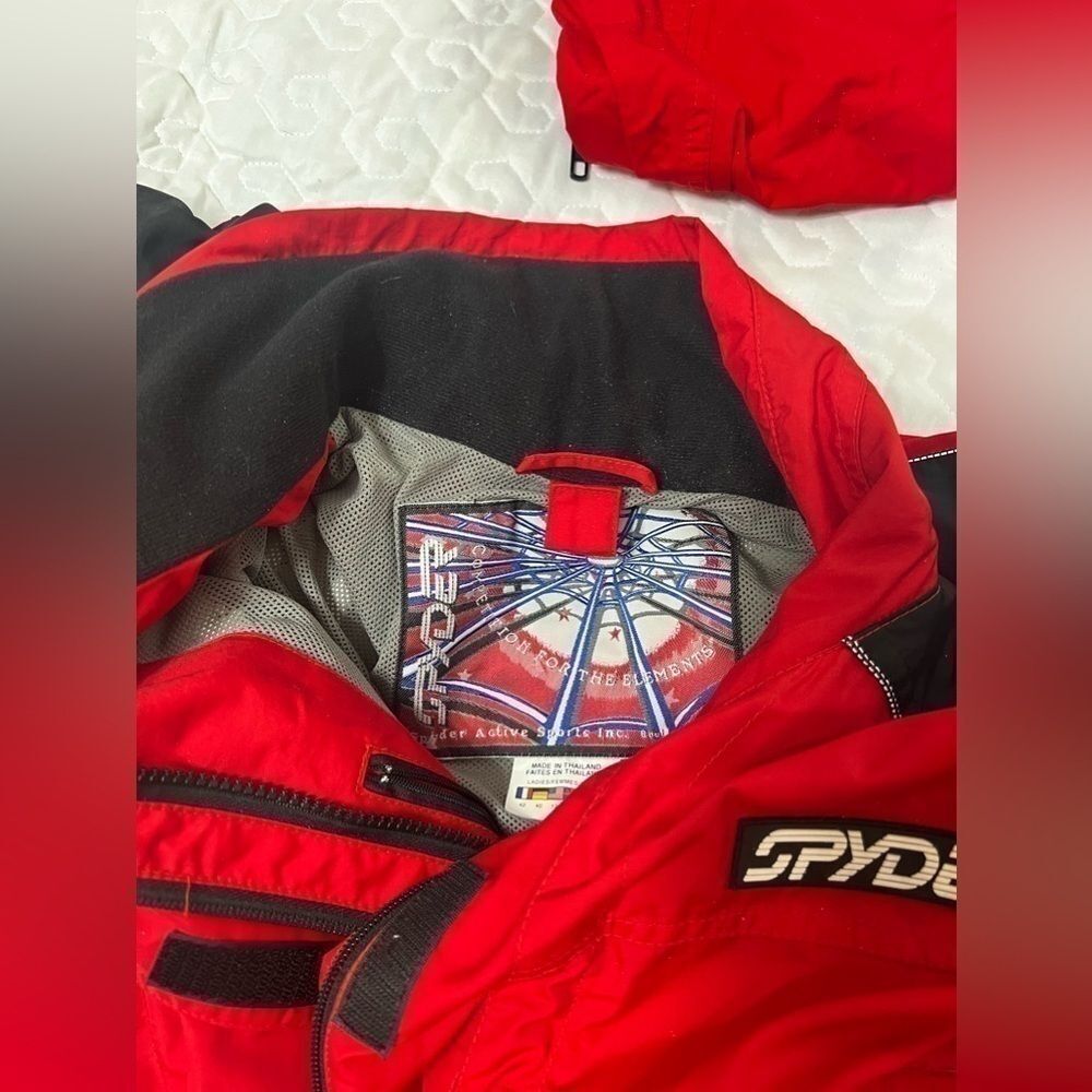 Spyder ski jacket size 12 large red xo 5000m women vintage - Picture 9 of 15